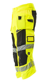 Mascot Accelerate Safe Warn-Dreiviertel-Hose – gelb/schwarz