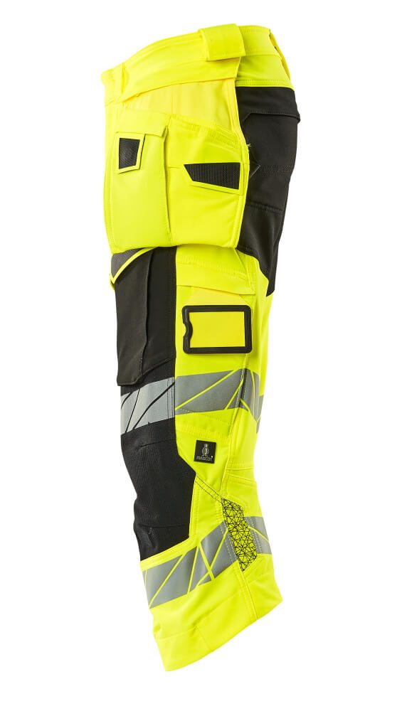 Mascot Accelerate Safe Warn-Dreiviertel-Hose – gelb/schwarz