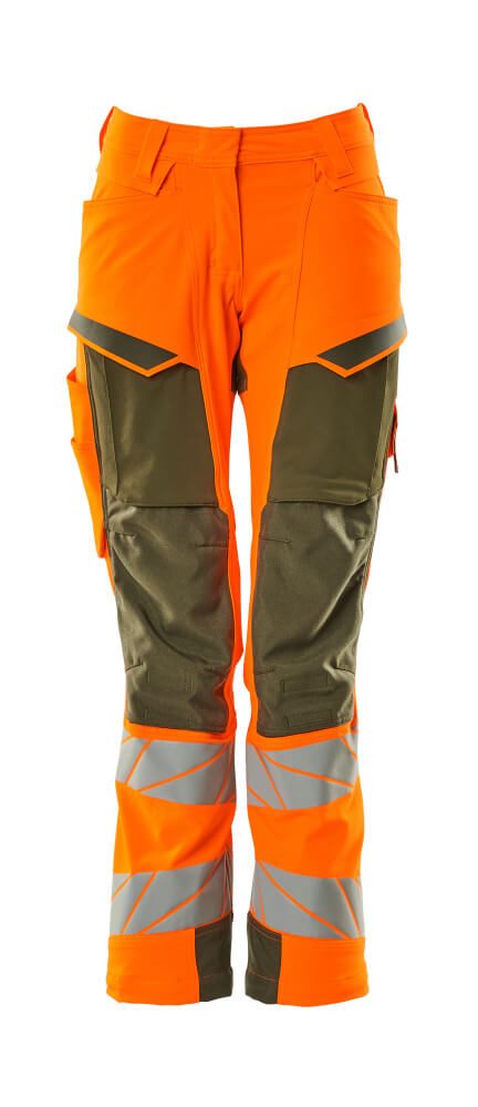 Mascot K2 Acceleratesafe Dame Warn Stretchbundhose – orange/moosgrün