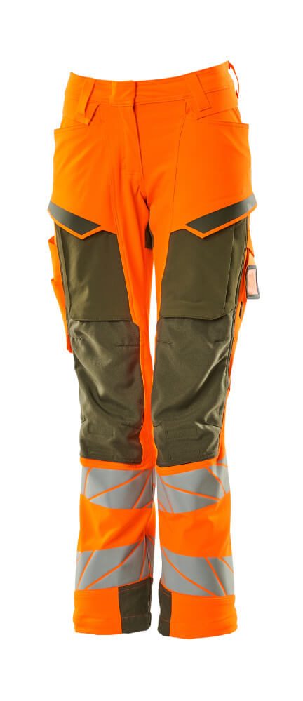 Mascot K2 Acceleratesafe Dame Warn Stretchbundhose – orange/moosgrün