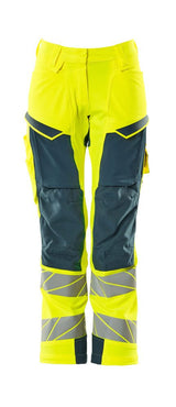 Mascot K2 Acceleratesafe Dame Warn Stretchbundhose – gelb/dunkelpetroleum
