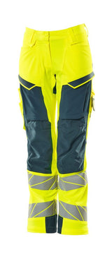Mascot K2 Acceleratesafe Dame Warn Stretchbundhose – gelb/dunkelpetroleum