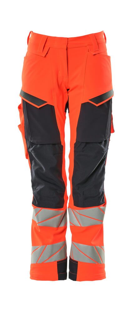 Mascot K2 Acceleratesafe Dame Warn Stretchbundhose – rot/schwarzblau