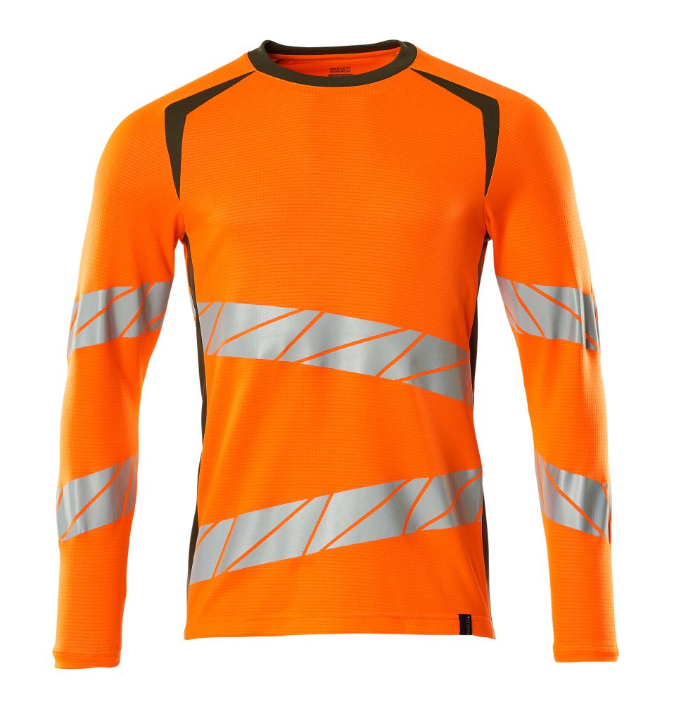 Mascot Accelerate Safe Warnschutz Langarmshirt – orange/moosgrün