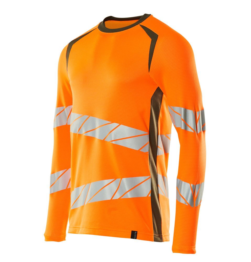 Mascot Accelerate Safe Warnschutz Langarmshirt – orange/moosgrün