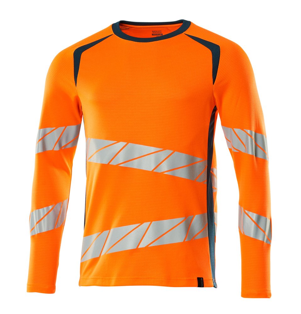 Mascot Accelerate Safe Warnschutz Langarmshirt – orange/dunkelpetroleum