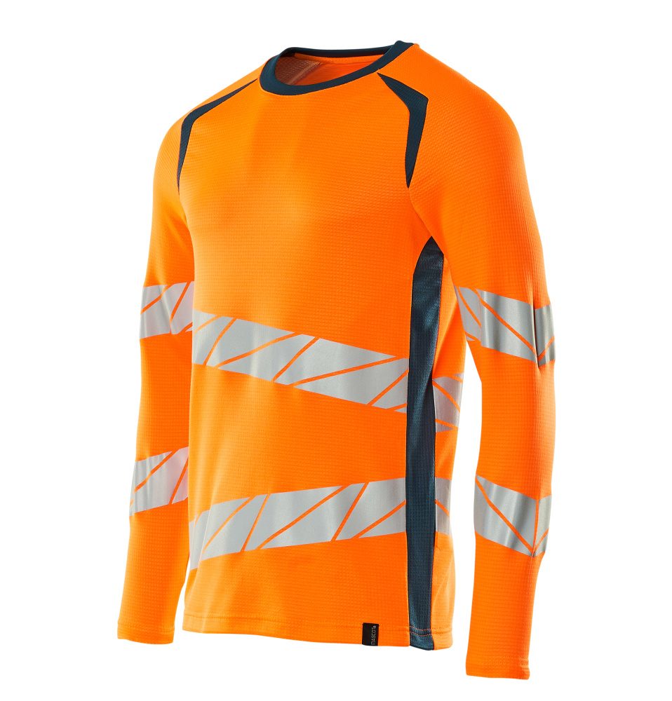Mascot Accelerate Safe Warnschutz Langarmshirt – orange/dunkelpetroleum