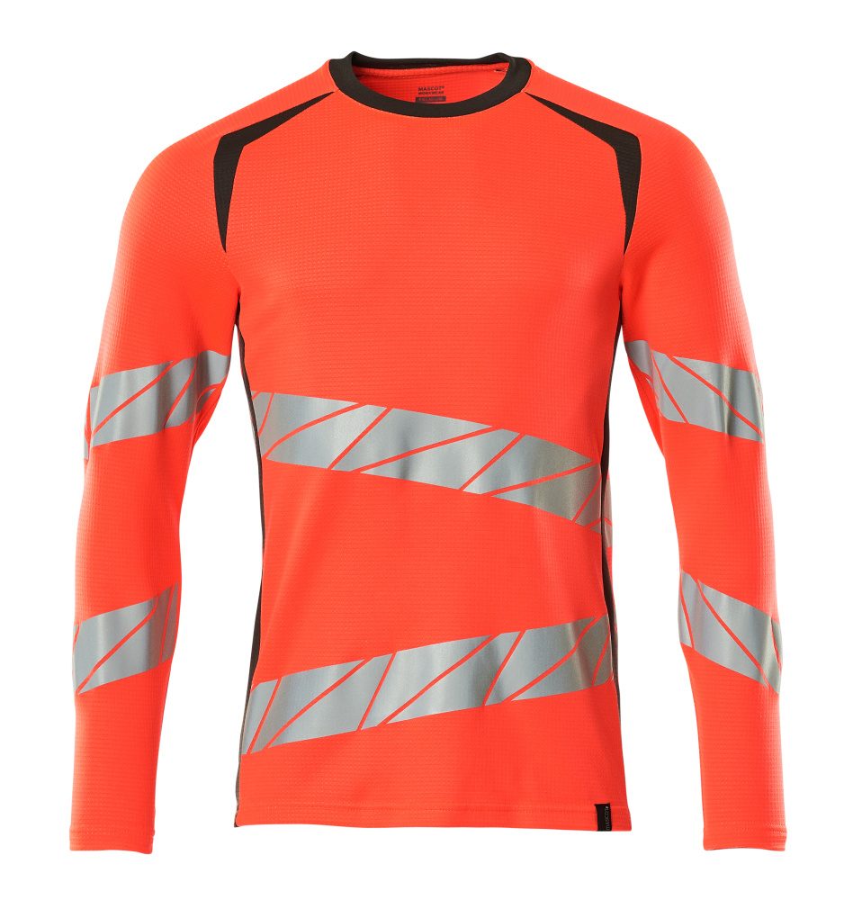 Mascot Accelerate Safe Warnschutz Langarmshirt – rot/dunkelanthrazit