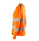 Mascot Damen Accelerate Safe Warn-Langarmshirt – orange/schwarzblau