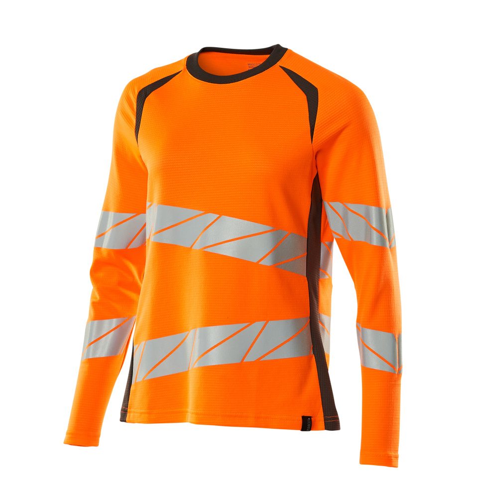 Mascot Damen Accelerate Safe Warn-Langarmshirt – orange/dunkelanthrazit