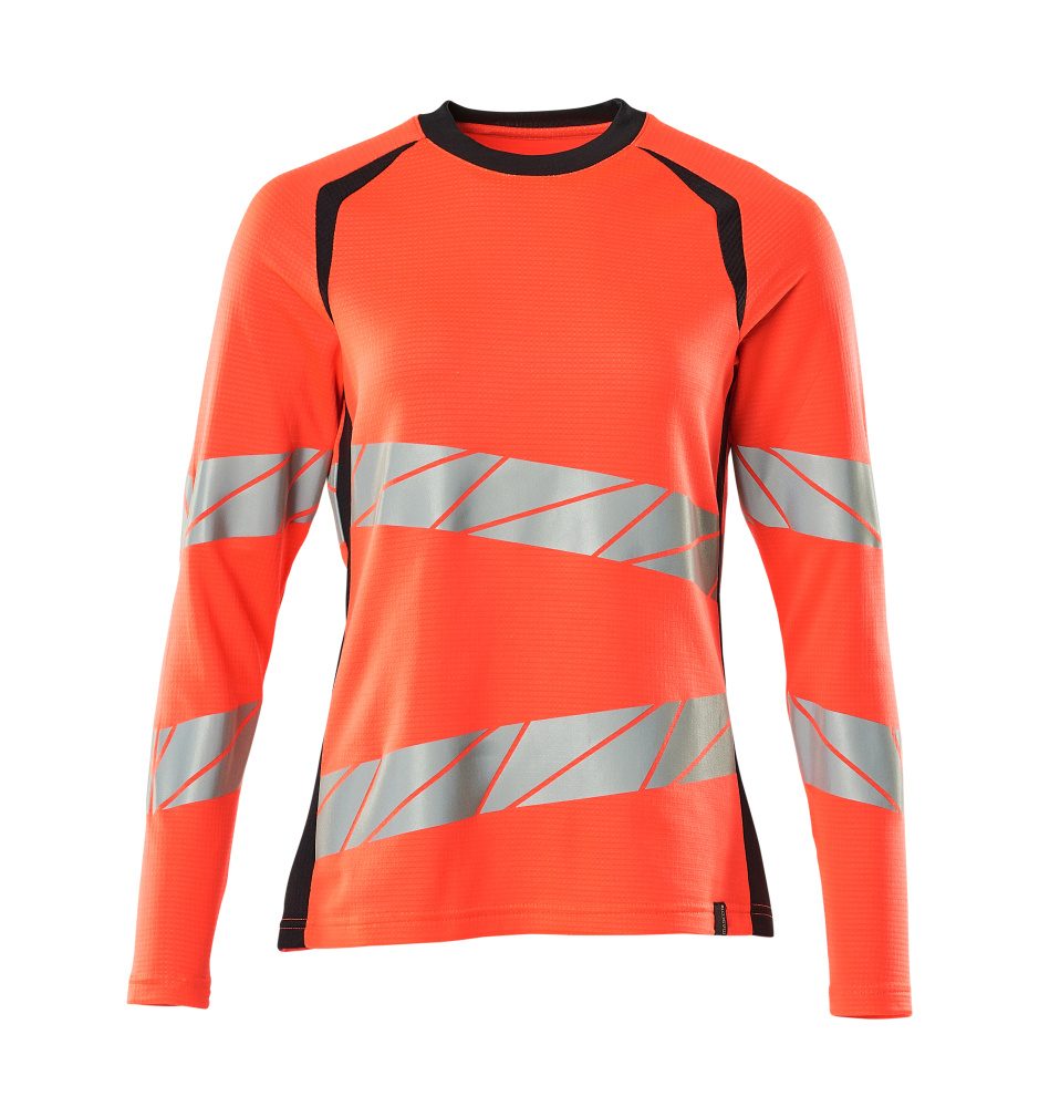 Mascot Damen Accelerate Safe Warn-Langarmshirt – rot/schwarzblau