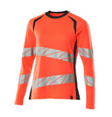 Mascot Damen Accelerate Safe Warn-Langarmshirt – rot/schwarzblau