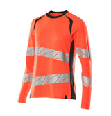 Mascot Damen Accelerate Safe Warn-Langarmshirt – rot/schwarzblau