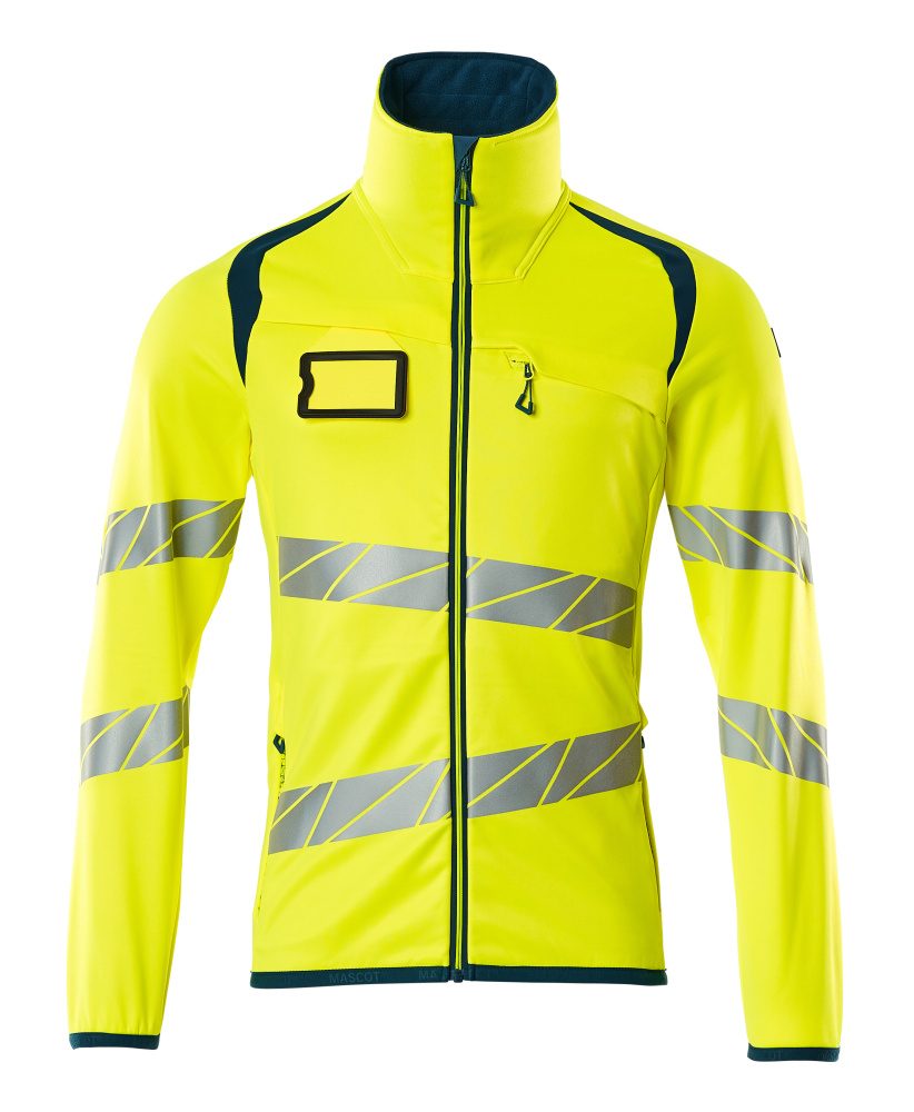 Mascot Accelerate Safe Warnschutz Fleecejacke – gelb/dunkelpetroleum