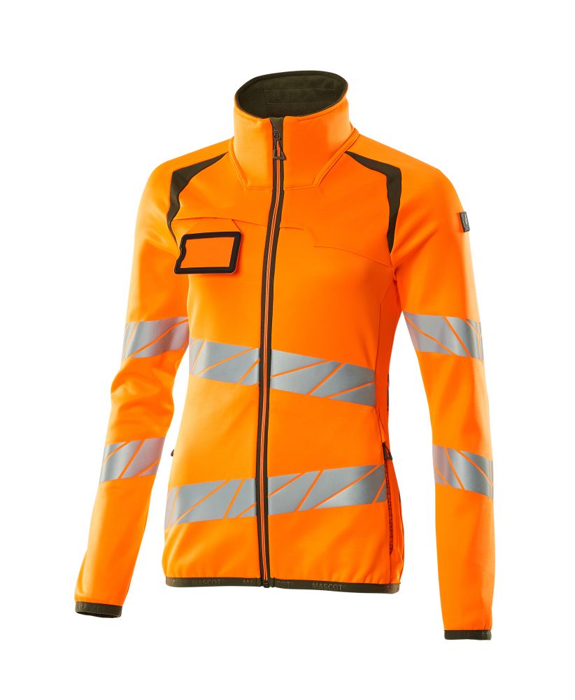 Mascot Damen Accelerate Safe Warn-Fleecejacke – orange/moosgrün