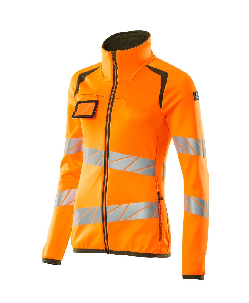 Mascot Damen Accelerate Safe Warn-Fleecejacke – orange/moosgrün