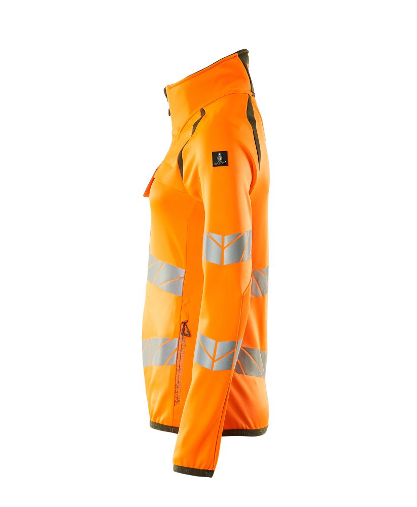 Mascot Damen Accelerate Safe Warn-Fleecejacke – orange/moosgrün
