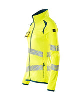 Mascot Damen Accelerate Safe Warn-Fleecejacke – gelb/dunkelpetroleum