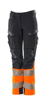 Mascot K1 Acceleratesafe Dame Warn Stretchbundhose – schwarzblau/orange