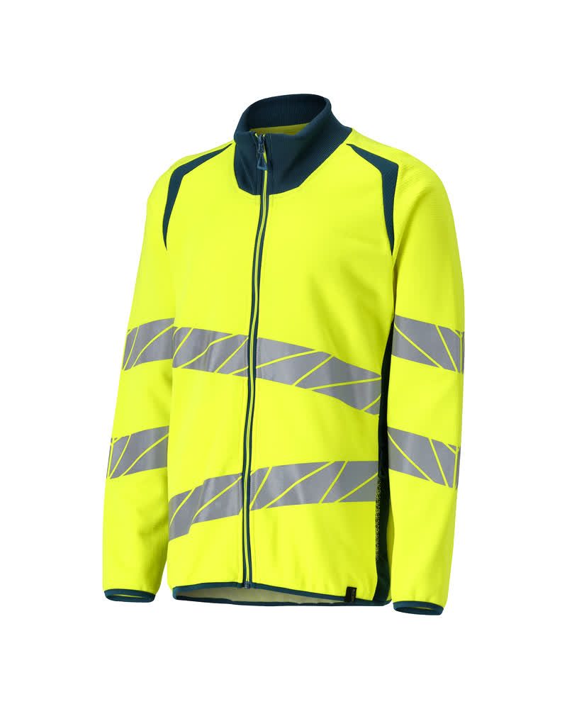 Mascot Accelerate Safe Warnschutz Sweatjacke – gelb/dunkelpetroleum