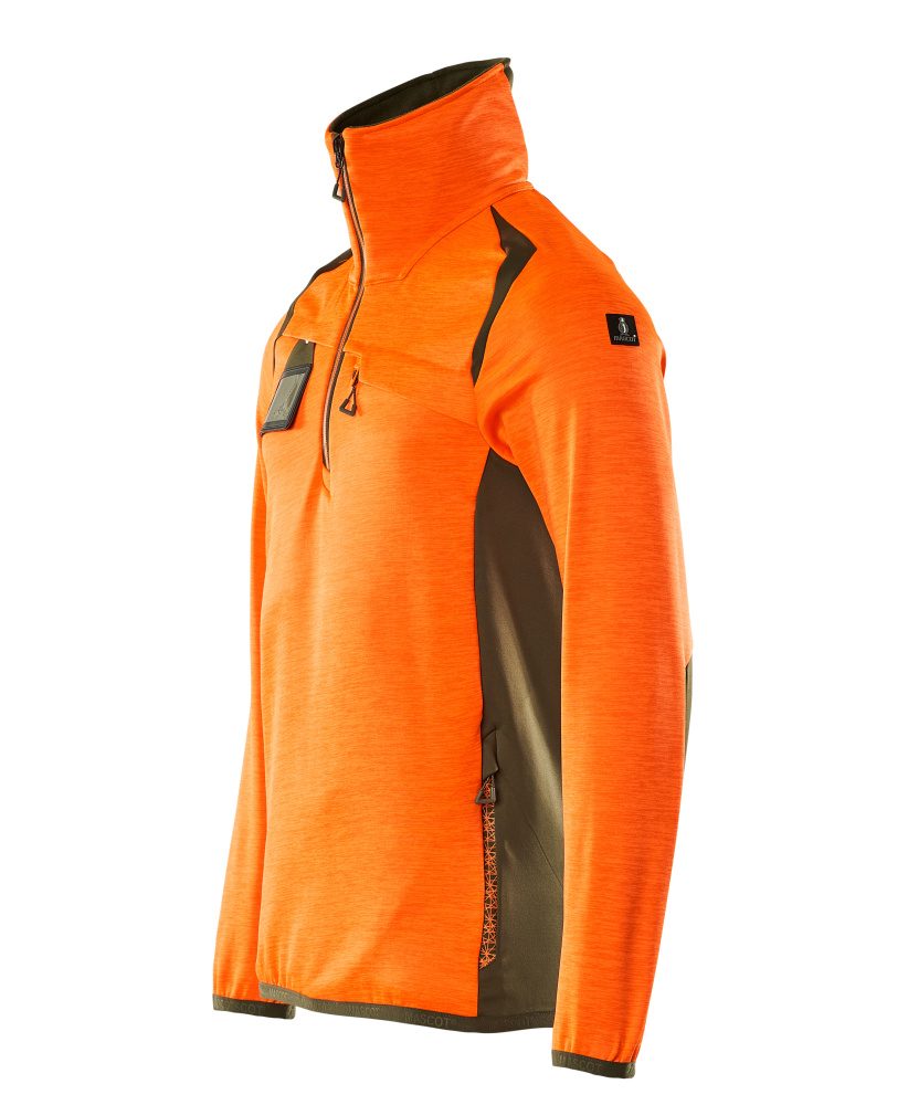 Mascot Accelerate Safe Fleecepullover – orange/moosgrün