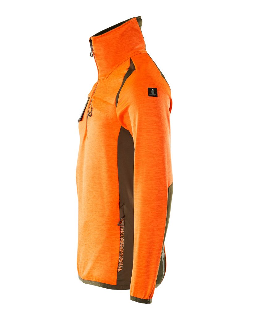 Mascot Accelerate Safe Fleecepullover – orange/moosgrün
