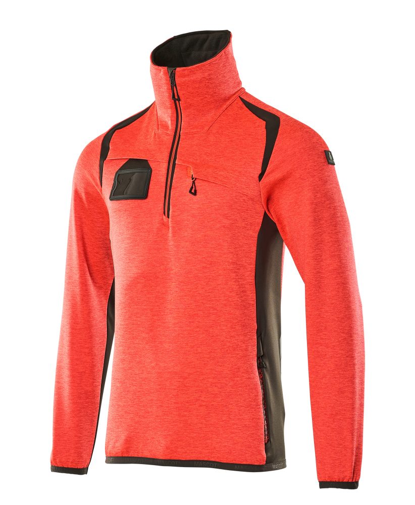 Mascot Accelerate Safe Fleecepullover – rot/dunkelanthrazit