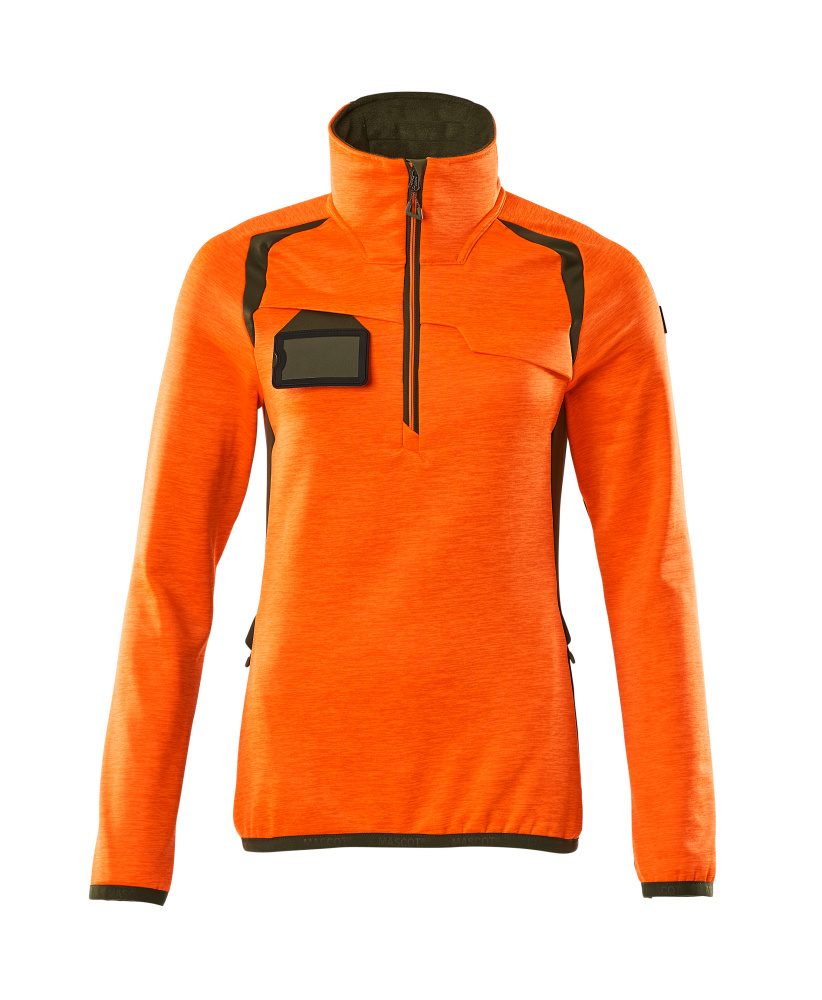 Mascot Damen Accelerate Safe Fleecepullover – orange/moosgrün