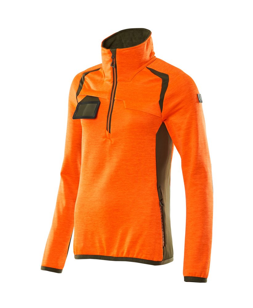 Mascot Damen Accelerate Safe Fleecepullover – orange/moosgrün