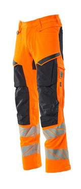 Mascot Accelerate Safe Masco Warnschutz Bundhose Stretch – orange/schwarzblau