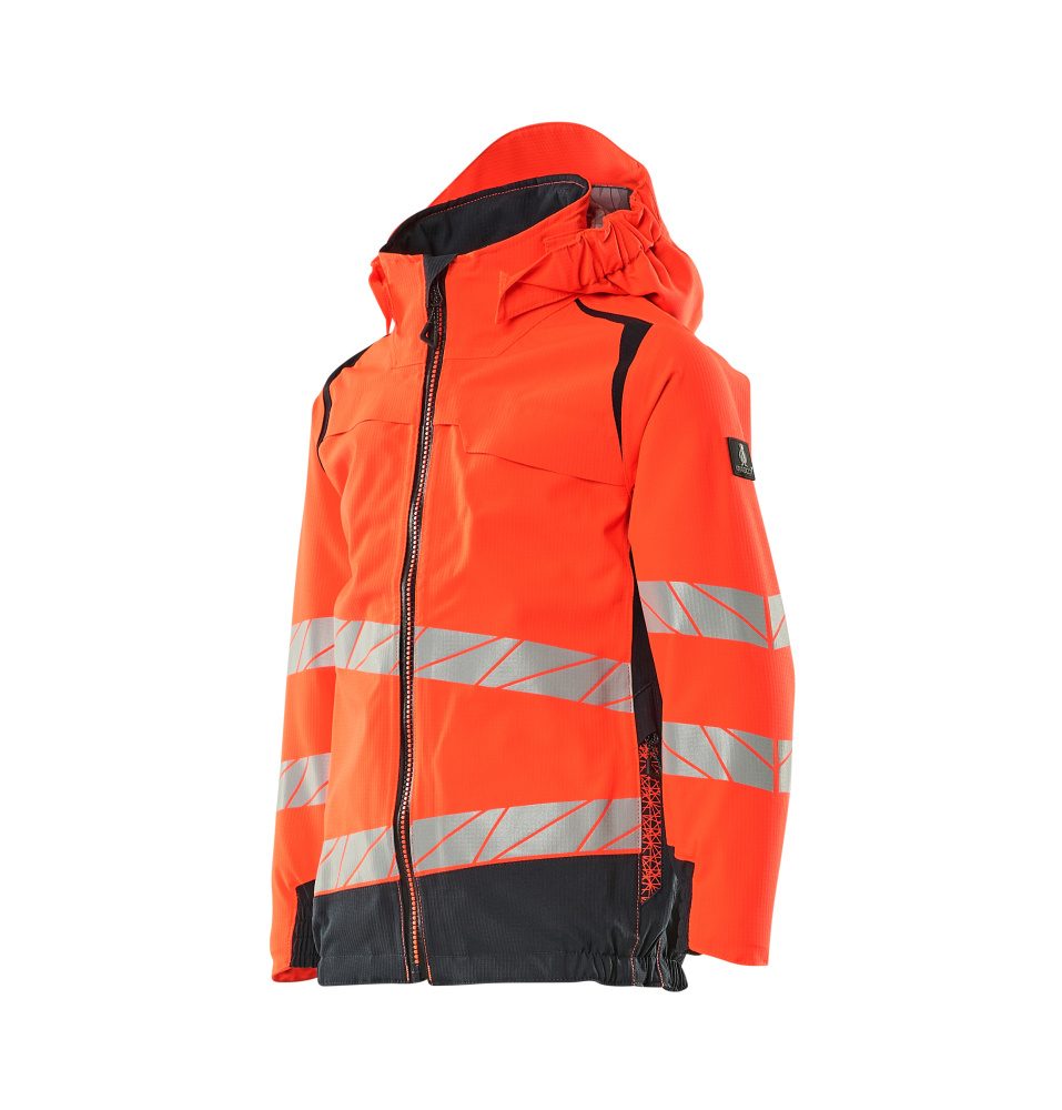 Mascot Accelerate Safe Kinder HiVis Hardshelljacke – rot/schwarzblau