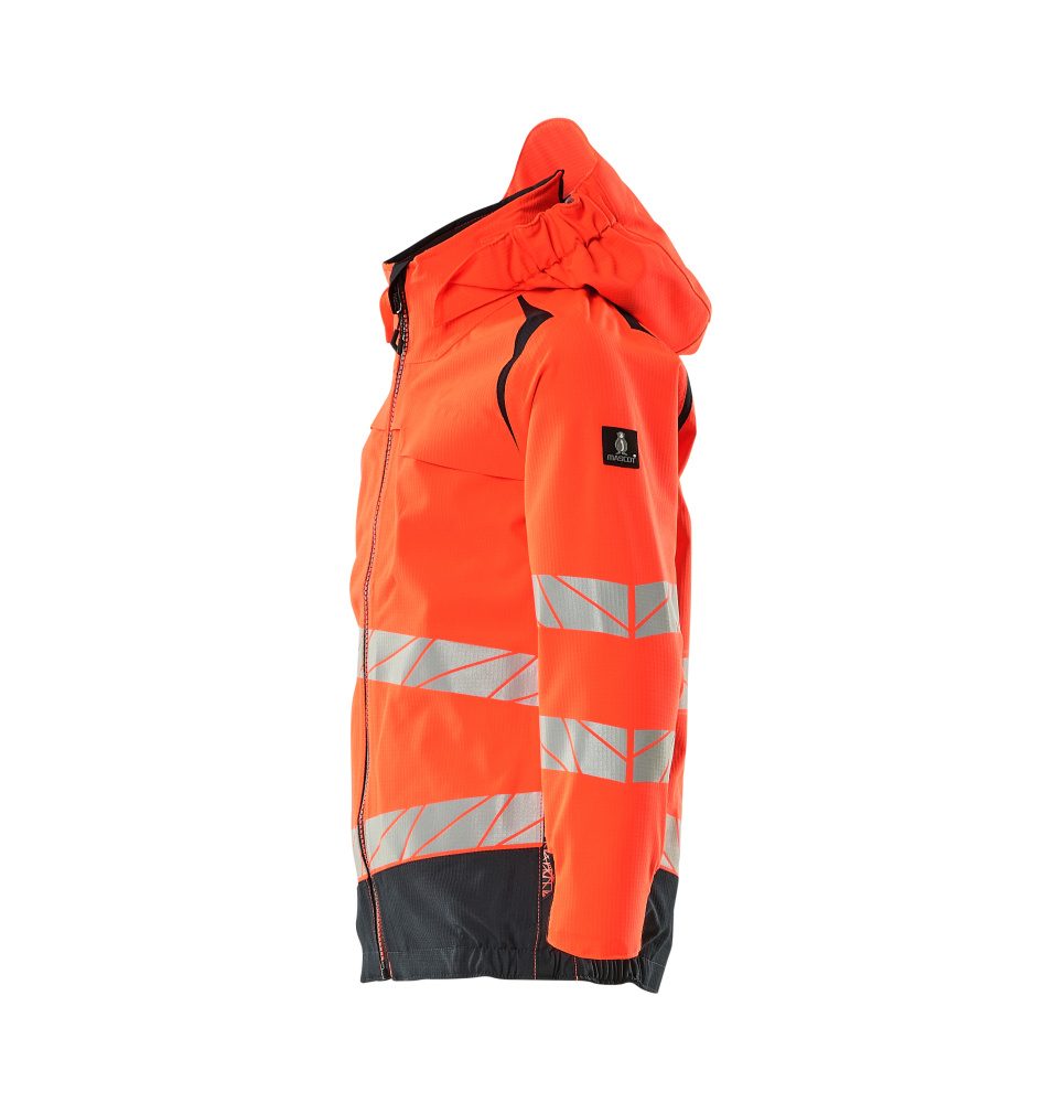 Mascot Accelerate Safe Kinder HiVis Hardshelljacke – rot/schwarzblau