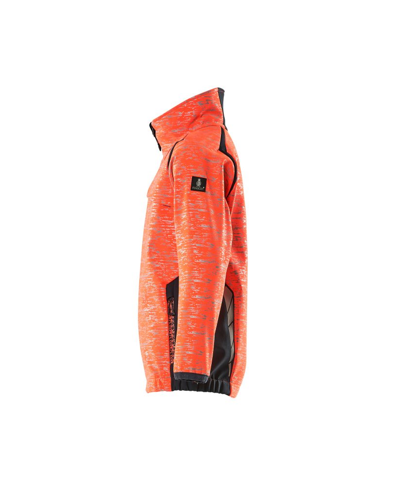 Mascot Accelerate Safe Kinder HiVis Softshelljacke – rot/schwarzblau