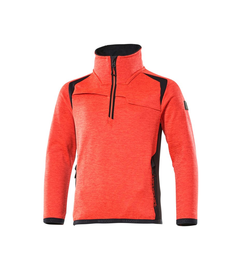 Mascot Accelerate Safe Kinder HiVis Fleecepullover – rot/schwarzblau