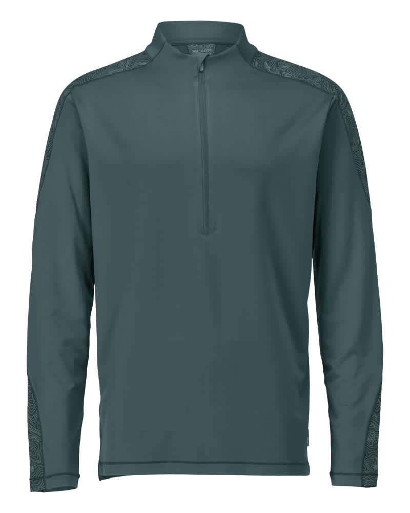 Mascot 22681-618 Customized Zip-Langarmshirt – waldgrün