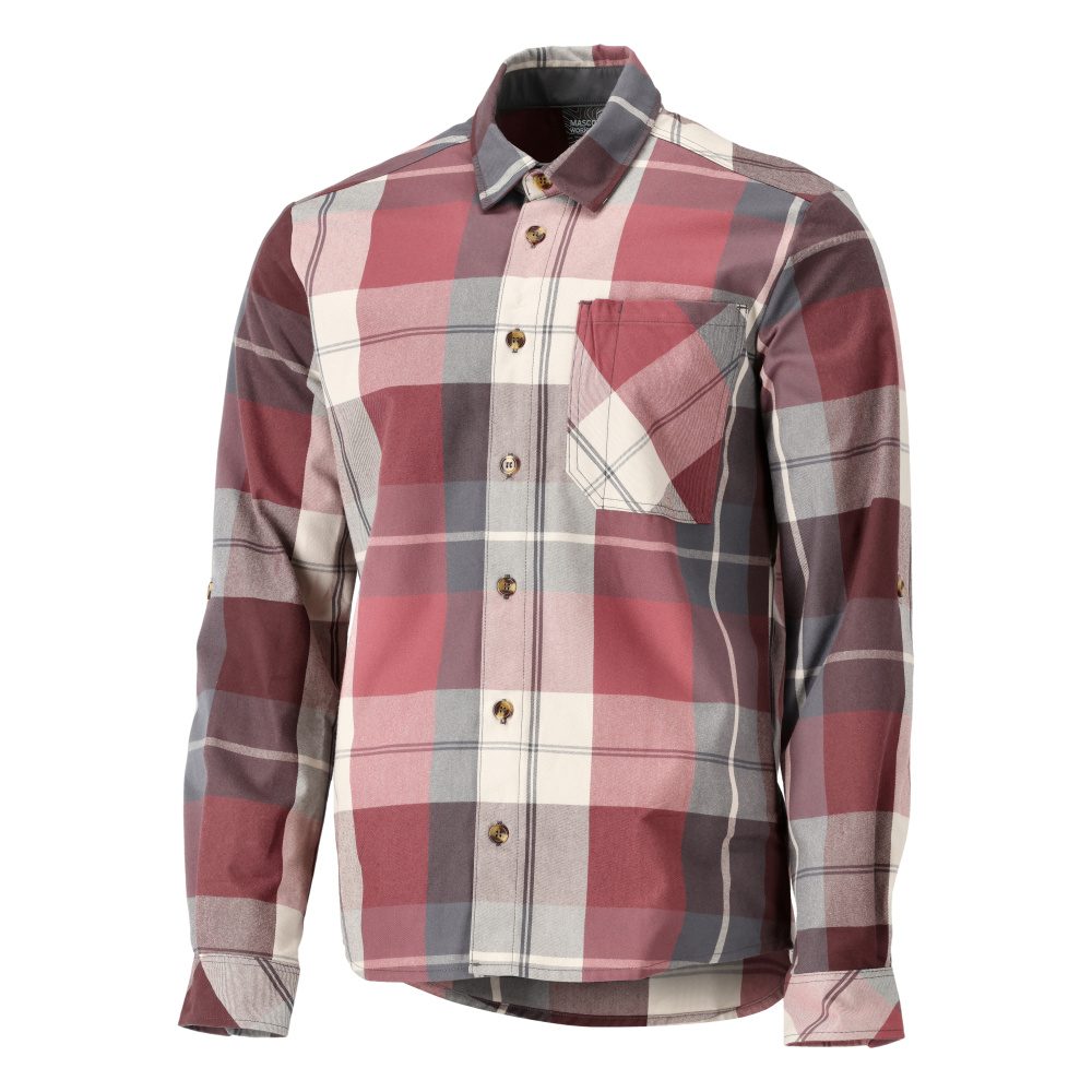 Mascot 22904-446 Customized Flanellhemd – bordeaux-kariert