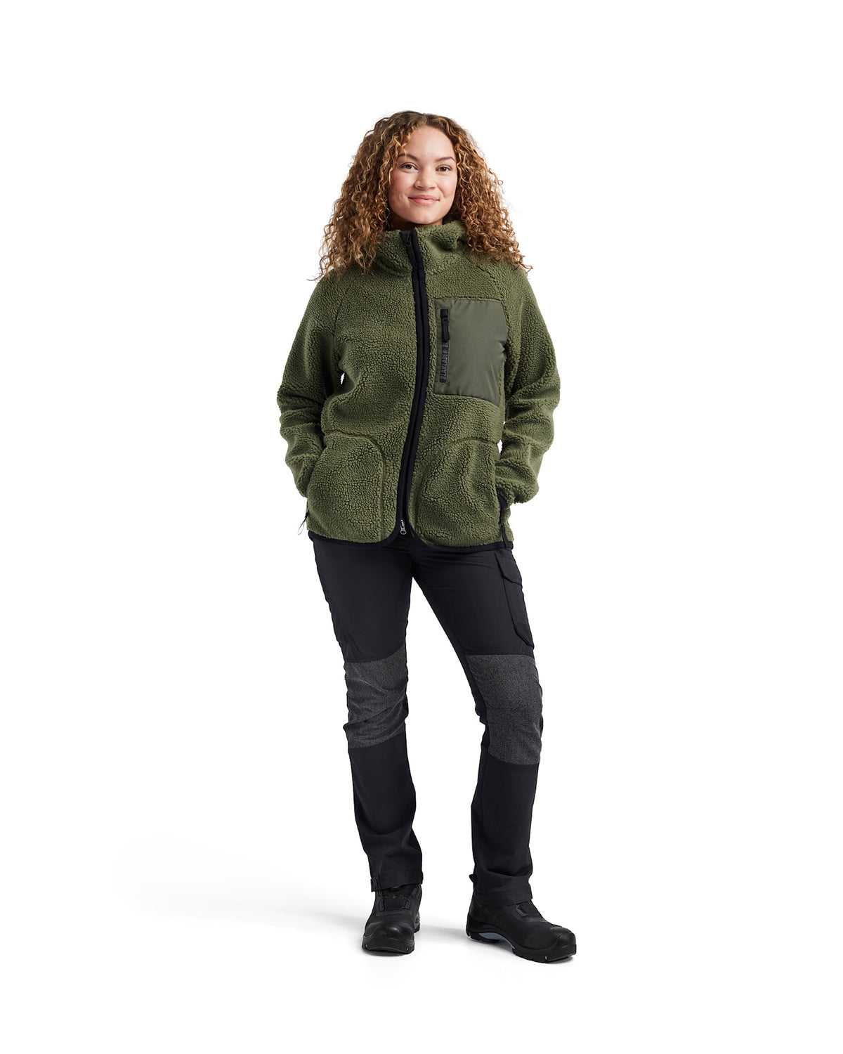 Blåkläder Damen 4727 Faserpelz-Kapuzenjacke – herbstgrün