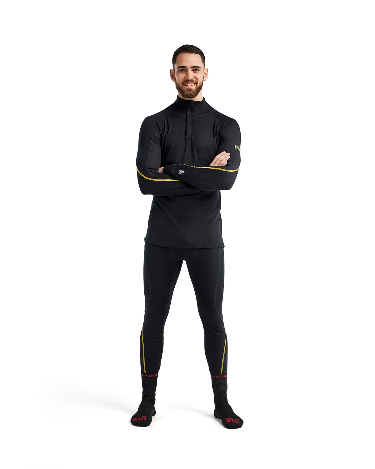 Blåkläder 4796 Flammschutz Unterhemd Half-Zip schwarz – schwarz