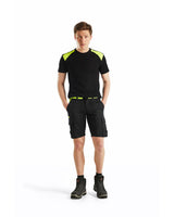 Blåkläder 1446 Industrie Stretch Shorts – schwarz/gelb