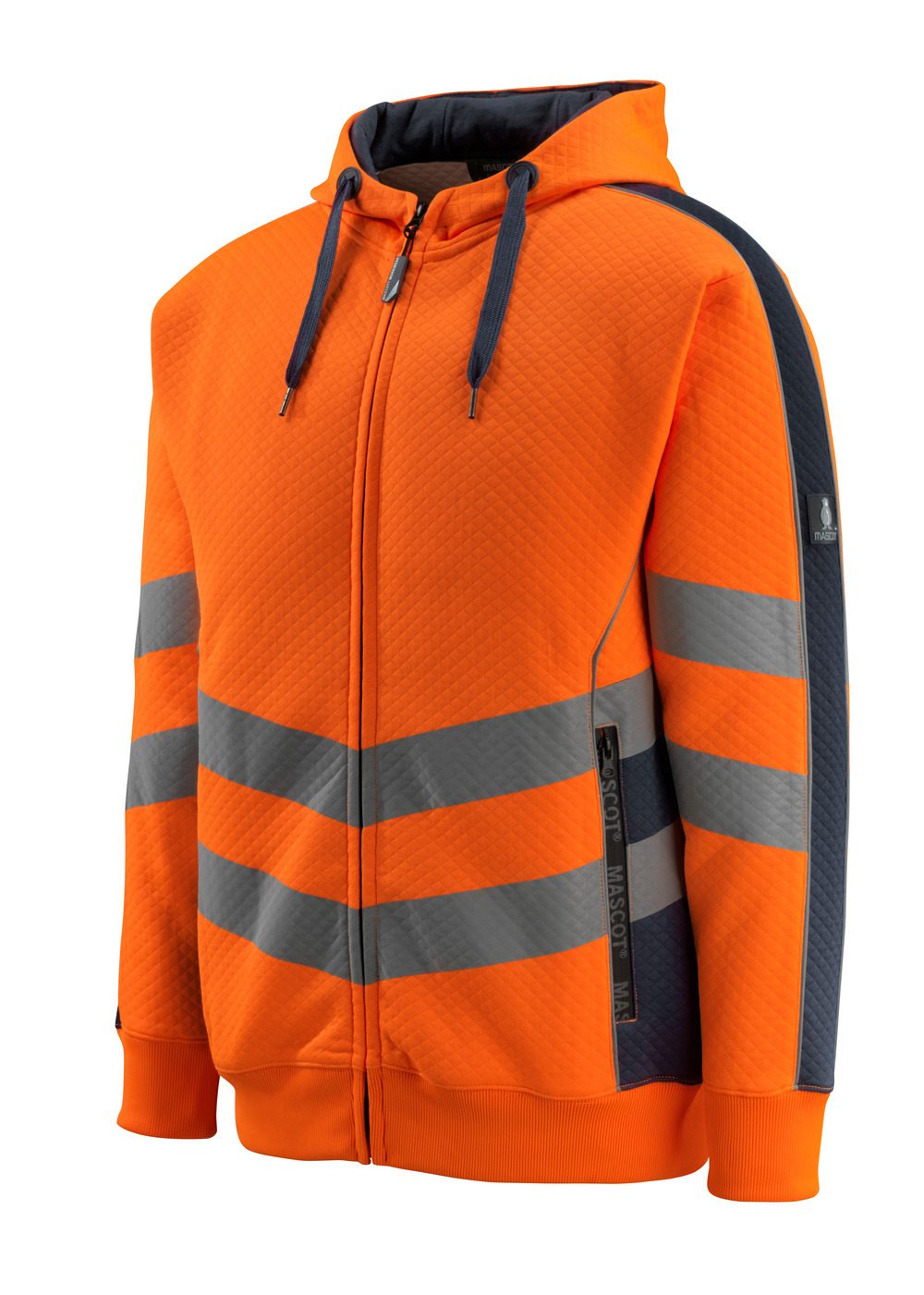 Mascot Corby Safe Supreme Warn-Kapuzensweater – orange/schwarzblau
