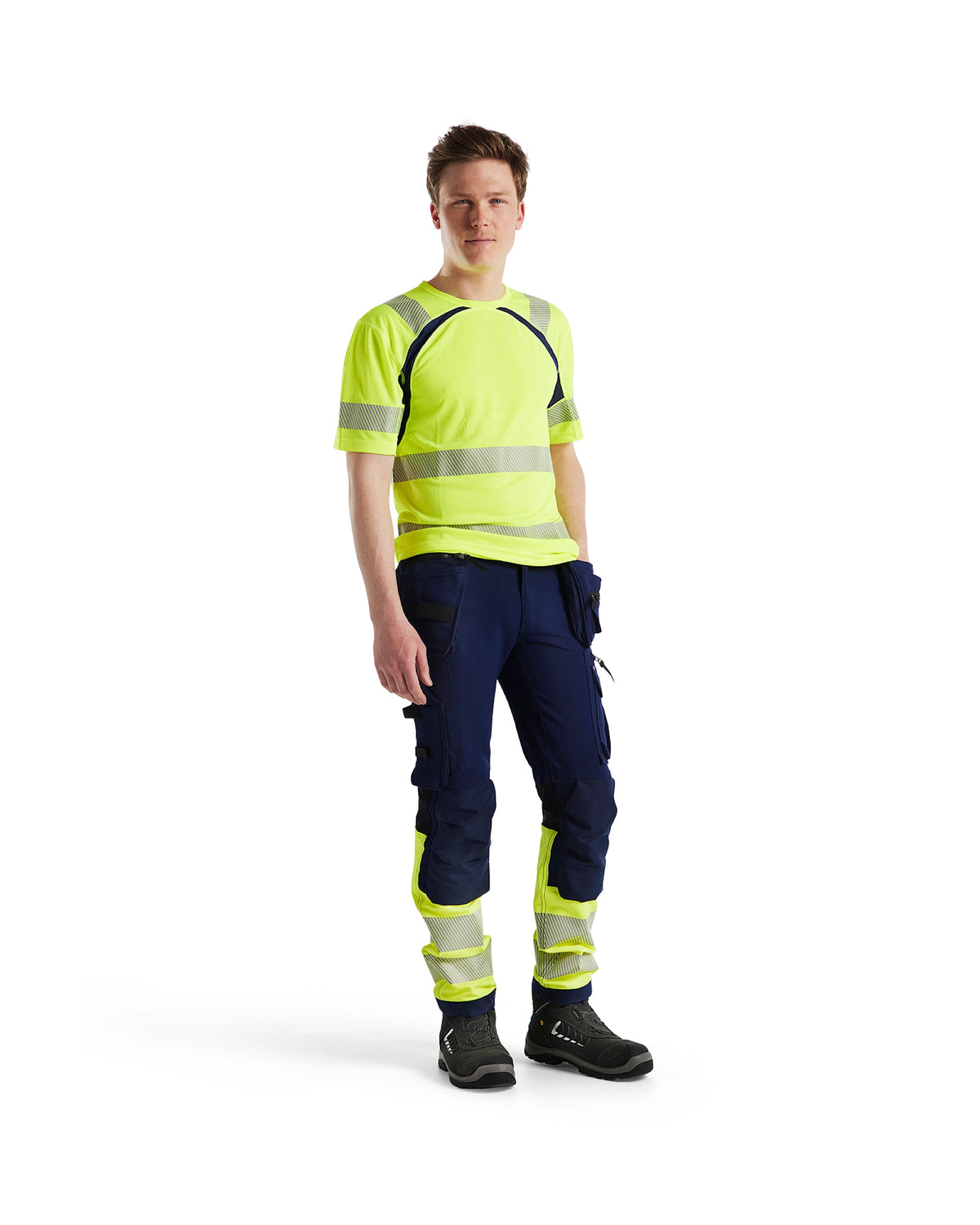Blåkläder 3397 Warnschutz T-Shirt m. UV-Schutz – gelb/marine