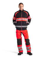 Blåkläder 3551 Warnschutz Sweatjacke Kl. 1 – schwarz/rot