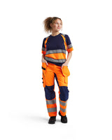 Blåkläder Damen 3410 Warnschutz T-Shirt – marine/orange