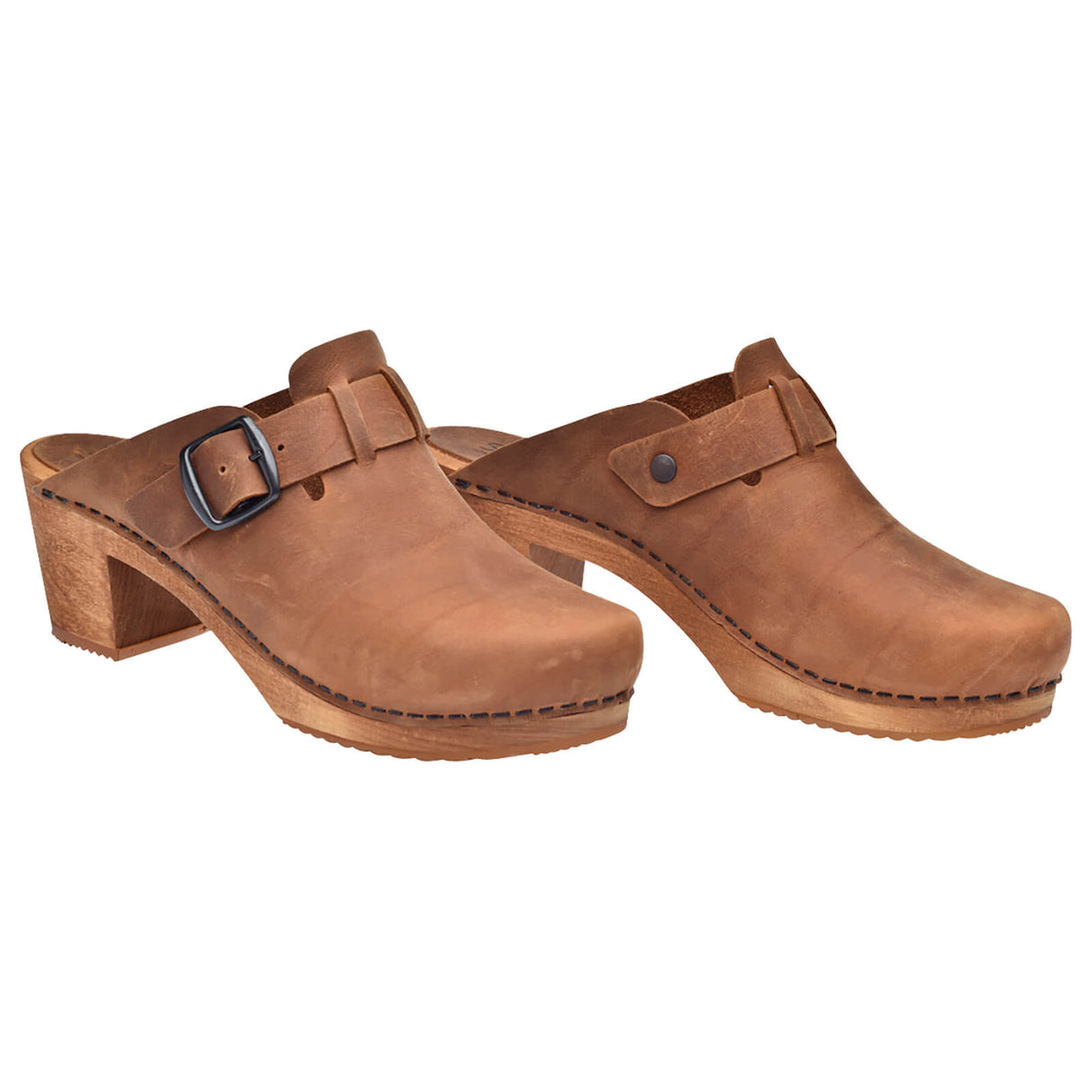 Sanita Wood-Malulo Square Open Clog