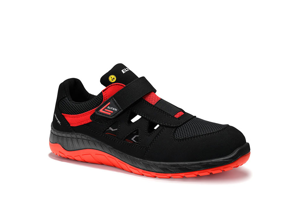 Elten Lonny W Easy S1P Sicherheitssandale rot – schwarz