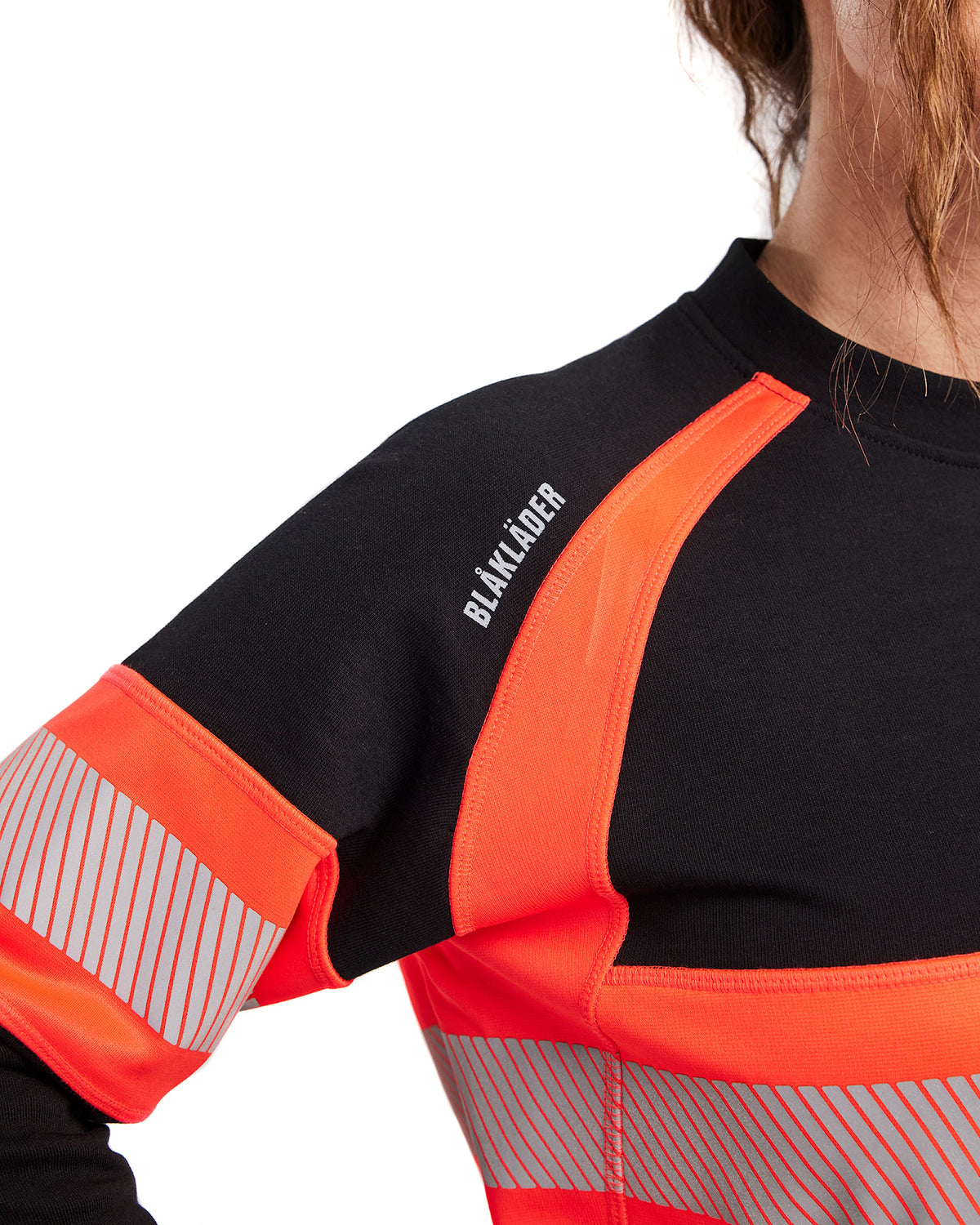 Blåkläder Damen 3409 Warnschutz Sweatshirt – schwarz/rot