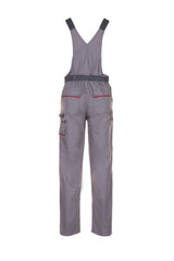 PLANAM Highline Latzhose zink/schiefer/rot