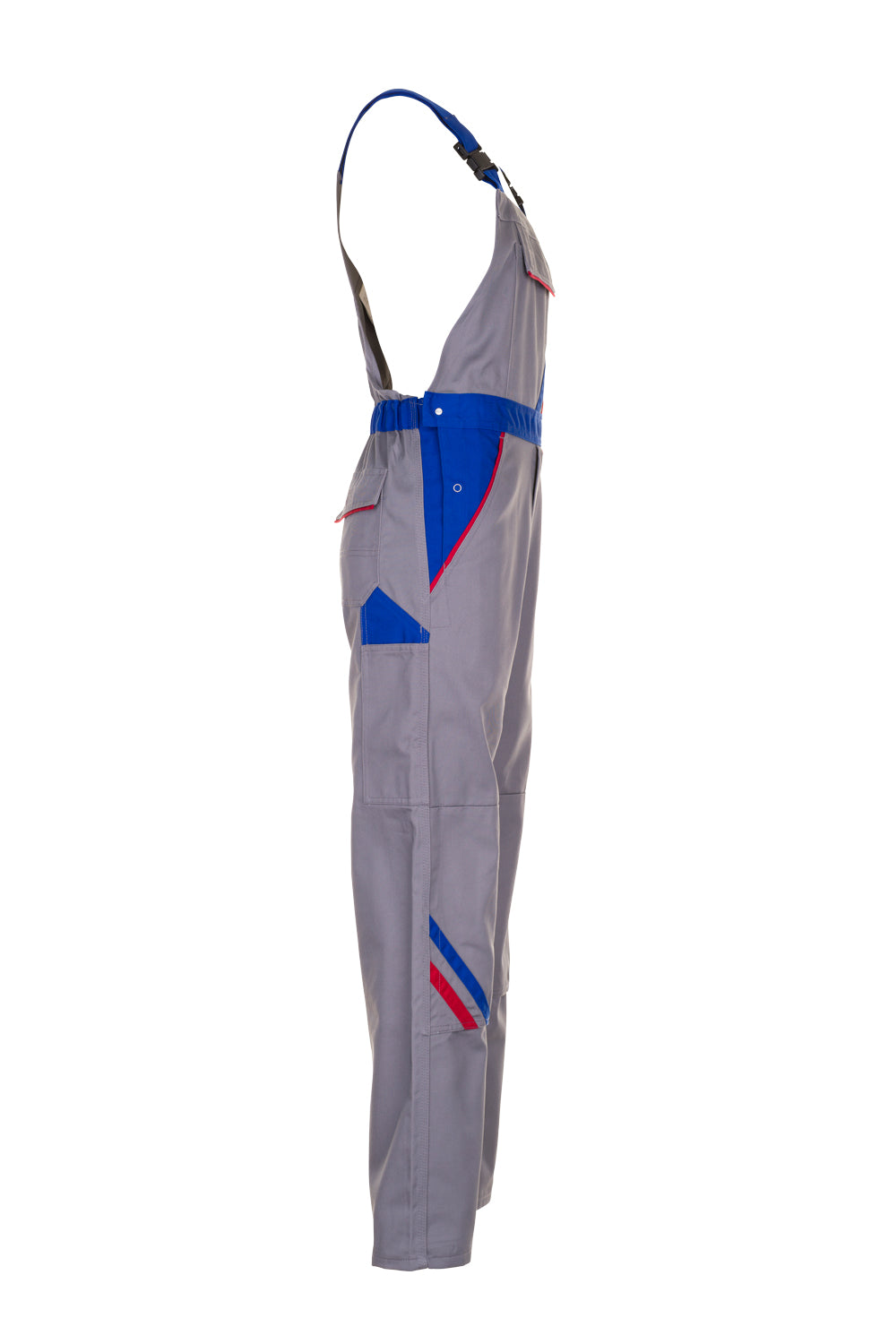 PLANAM Highline Latzhose zink/kornblumenblau/rot