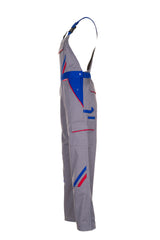 PLANAM Highline Latzhose zink/kornblumenblau/rot