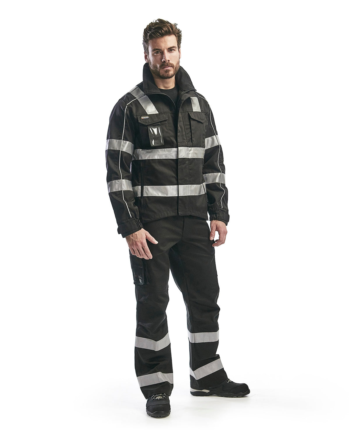 Blåkläder 1451 Reflexstreifen Bundhose Service schwarz – schwarz